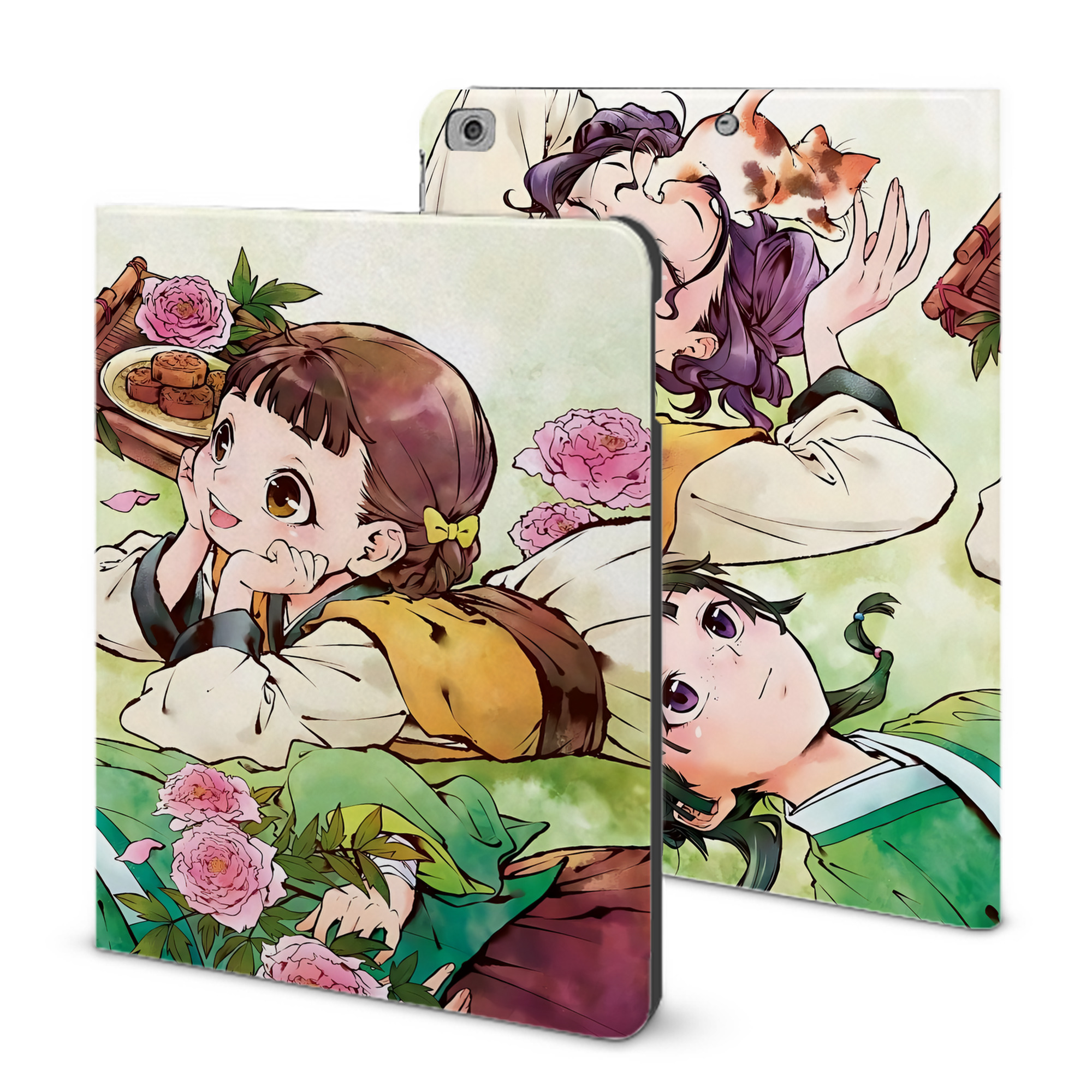 （画像用） 薬屋のひとりごと The Apothecary Diaries IPad ケース ブック型 PUレザー TPU 耐衝撃 軽量 薄型 ペン収納なし 全面保護 IPad 各モデル対応